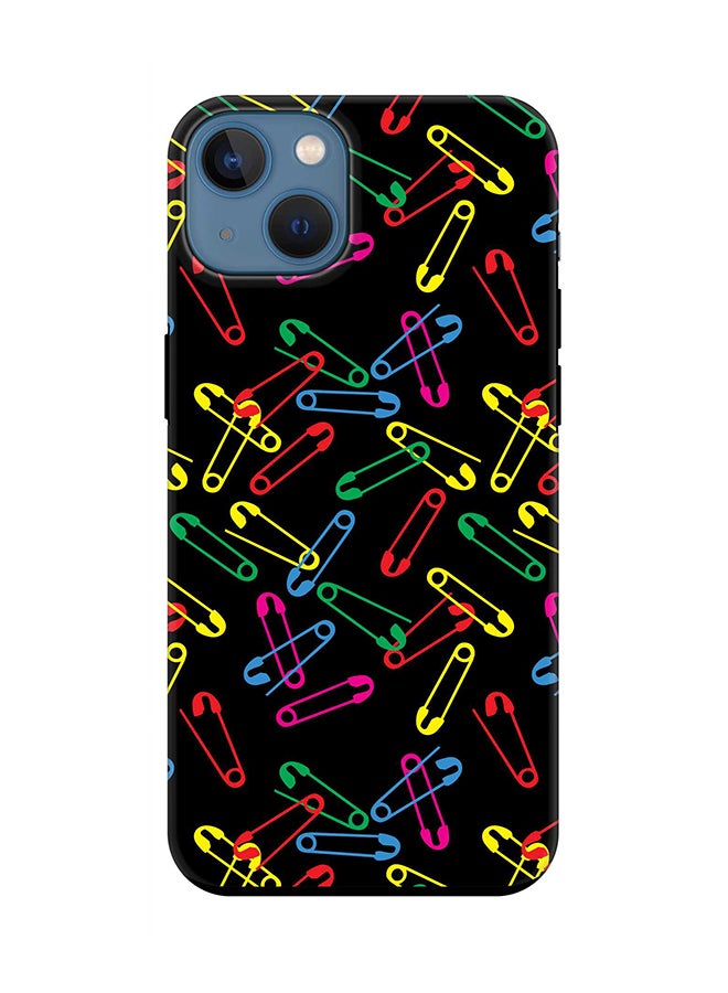 Stylizedd Tough Pro Case for iPhone 15 Plus Dual Layer Hybrid PC TPU Customized Mobile Cover Matte Finish Phone Case - Safety Pins - Image 1
