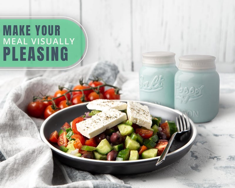 Comfify Mason Jar Salt & Pepper Shakers – Aqua Blue Ceramic – Rustic Shabby Chic Kitchen Decor - Image 5