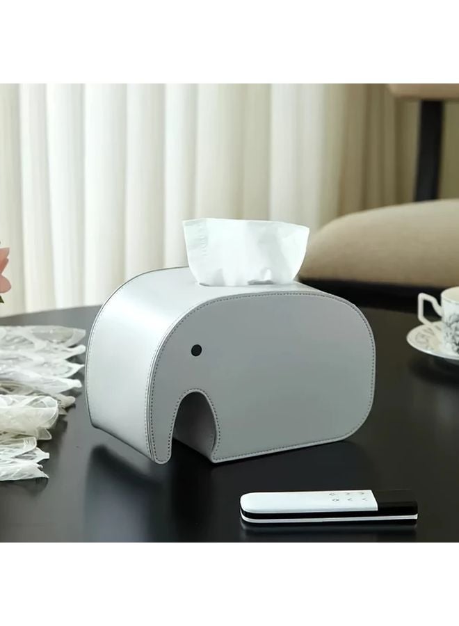 Milk Brown Leather Texture Elephant Design Tissue Box For Home And Office Decor - Image 4