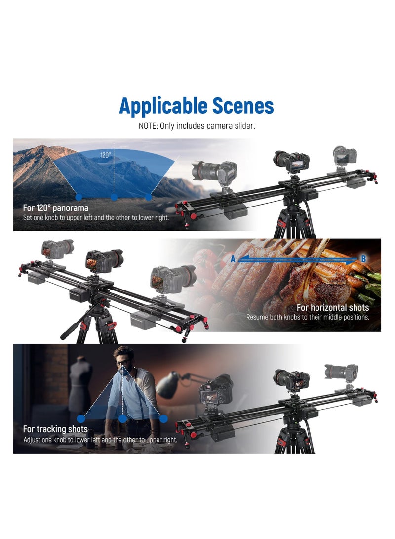 Neewer ER1 120cm Carbon Fiber Motorized Camera Slider  App & Remote Control  5kg Payload  DSLR/Mirrorless/Vlogging Slider black - Image 3
