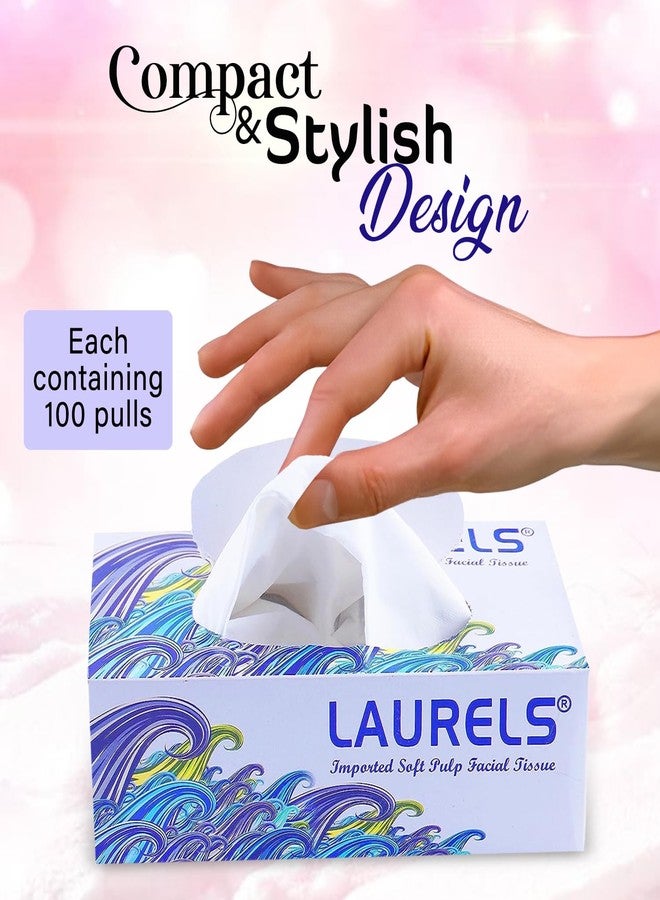 LAURELS® 2 Ply Facial Tissue Box | Ultrasoft, Absorbent, Made of Virgin Paper | Facial Tissues Soft Paper For Daily-use Cars, Bathrooms, Living Rooms, Bedrooms And Offices Pack of 4 (100 Pulls) - Image 4