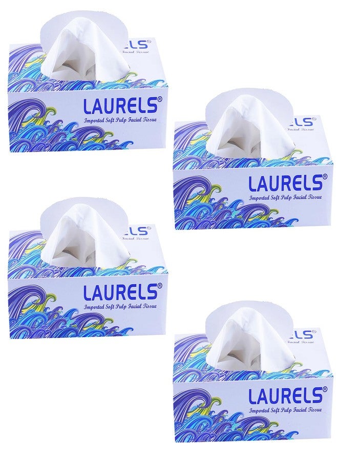LAURELS® 2 Ply Facial Tissue Box | Ultrasoft, Absorbent, Made of Virgin Paper | Facial Tissues Soft Paper For Daily-use Cars, Bathrooms, Living Rooms, Bedrooms And Offices Pack of 4 (100 Pulls) - Image 1