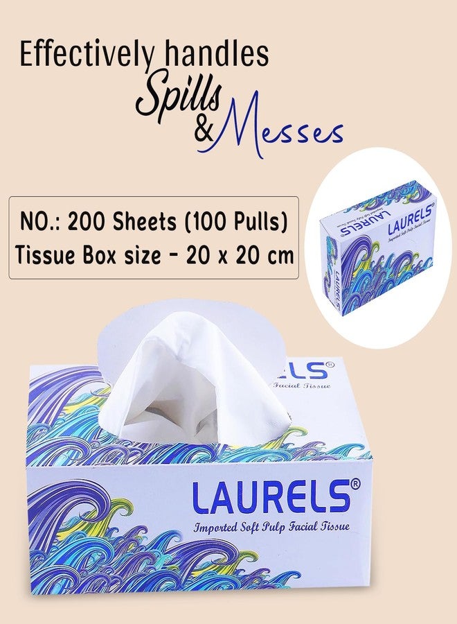 LAURELS® 2 Ply Facial Tissue Box | Ultrasoft, Absorbent, Made of Virgin Paper | Facial Tissues Soft Paper For Daily-use Cars, Bathrooms, Living Rooms, Bedrooms And Offices Pack of 4 (100 Pulls) - Image 5