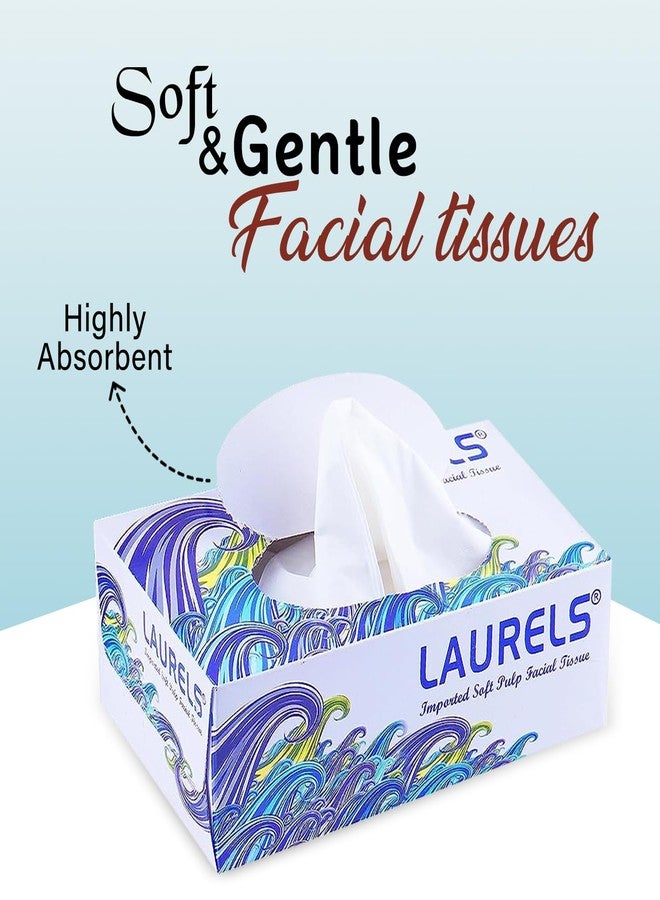 LAURELS® 2 Ply Facial Tissue Box | Ultrasoft, Absorbent, Made of Virgin Paper | Facial Tissues Soft Paper For Daily-use Cars, Bathrooms, Living Rooms, Bedrooms And Offices Pack of 4 (100 Pulls) - Image 3