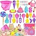 Dreamon Collapsible Beach Toys Set for Kids 310 Collapsible Sand Bucket Shovels Set with Mesh Bag and Beach Molds Ice Cream Sand Toys for Beach Sandbox Travel Toys for Kids Toddlers Girls - Image 3