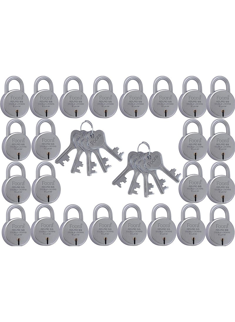 Foora Foora Same Key Lock Set 24 Padlocks with 10 Common Key Multiple Lock with Single Key for Home Security  - Image 1