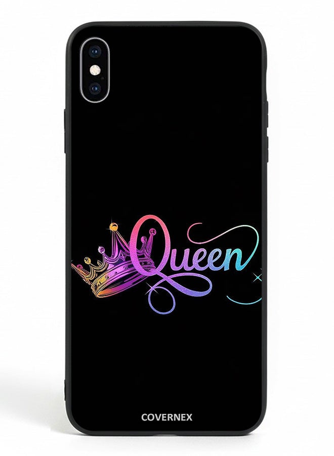 Covernex Apple iPhone Xs Max Protective Case Cover Printed Featuring The Queen with Holographic Crown - Image 2