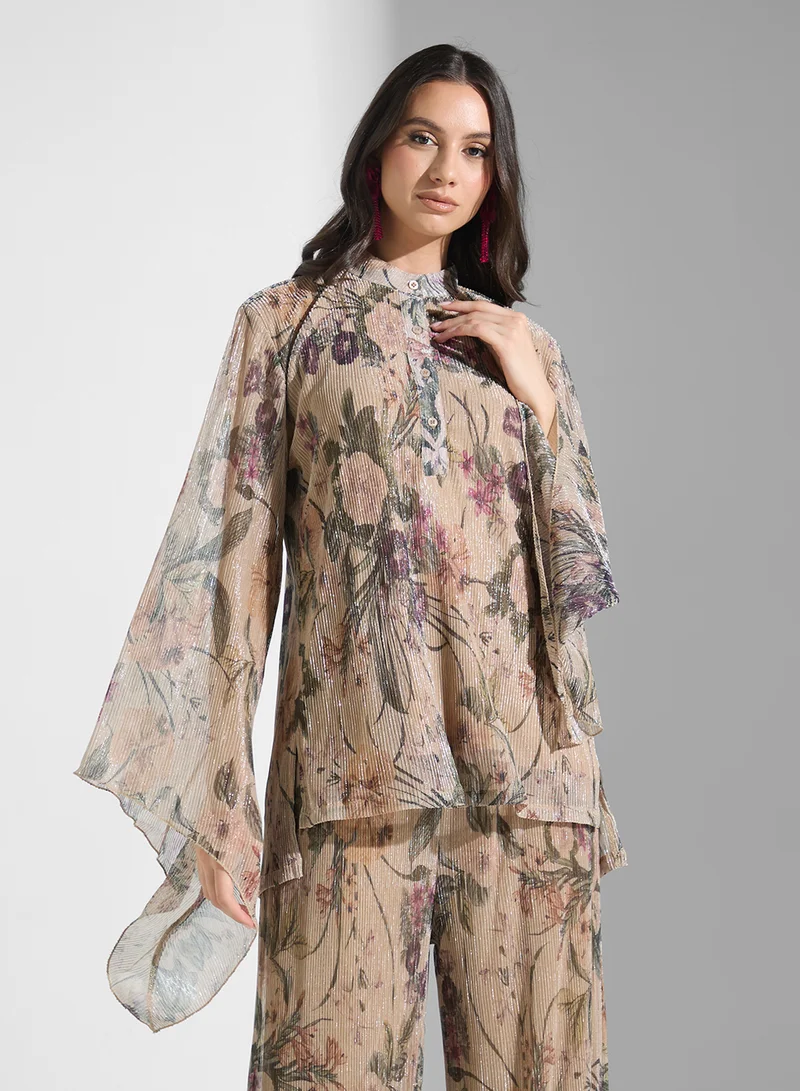 Golden Apple Floral Print 2Pcs Set