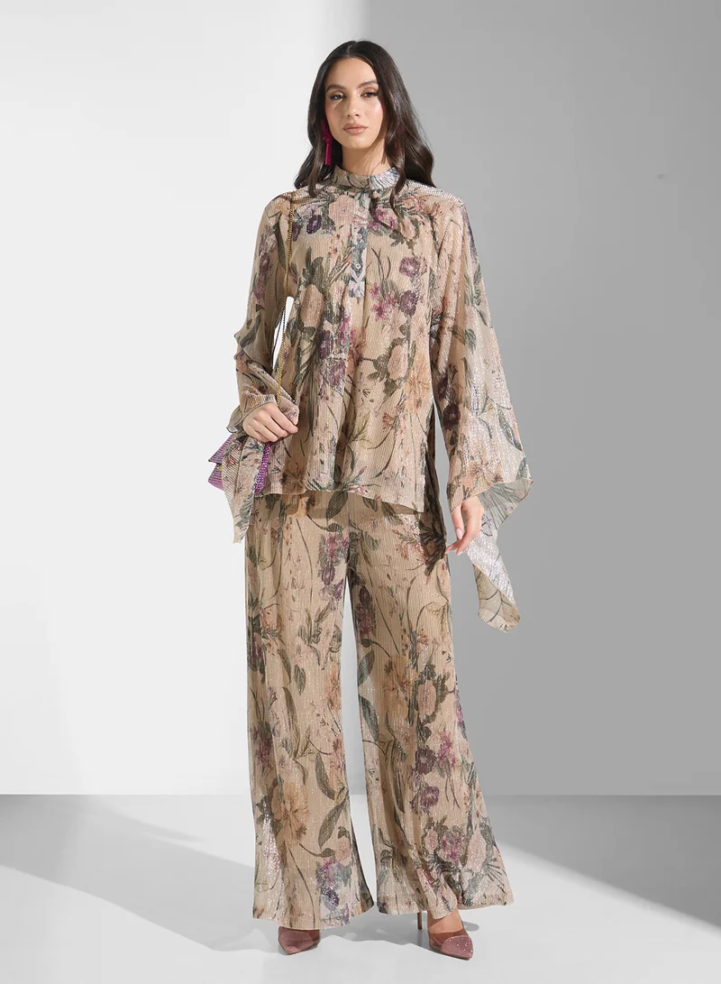 Golden Apple Floral Print 2Pcs Set
