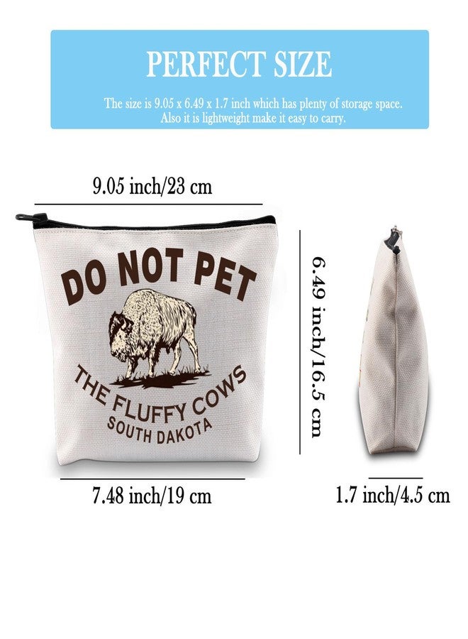 GJTIM Bison Buffalo Gift Do Not Pet the Fluffy Cows Zipper Pouch South Dakota Gift Midwest Badlands National Park Gift Makeup Bag (SOUTH DAKOTA Bag) - Image 2