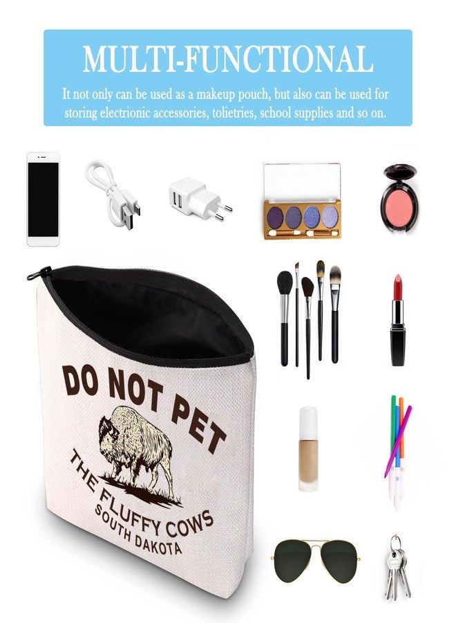 GJTIM Bison Buffalo Gift Do Not Pet the Fluffy Cows Zipper Pouch South Dakota Gift Midwest Badlands National Park Gift Makeup Bag (SOUTH DAKOTA Bag) - Image 3