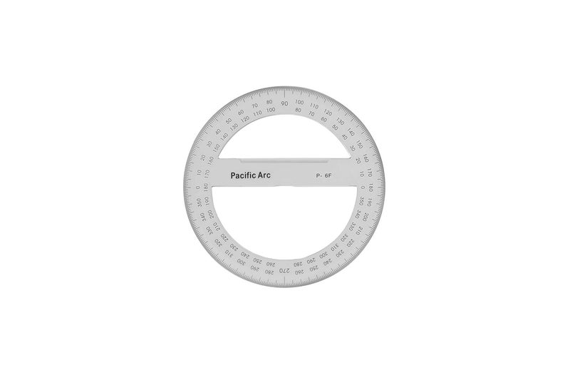 Pacific Arc 's 6 Inch 360 Degree Plastic Circular Protractor Clear - Image 1