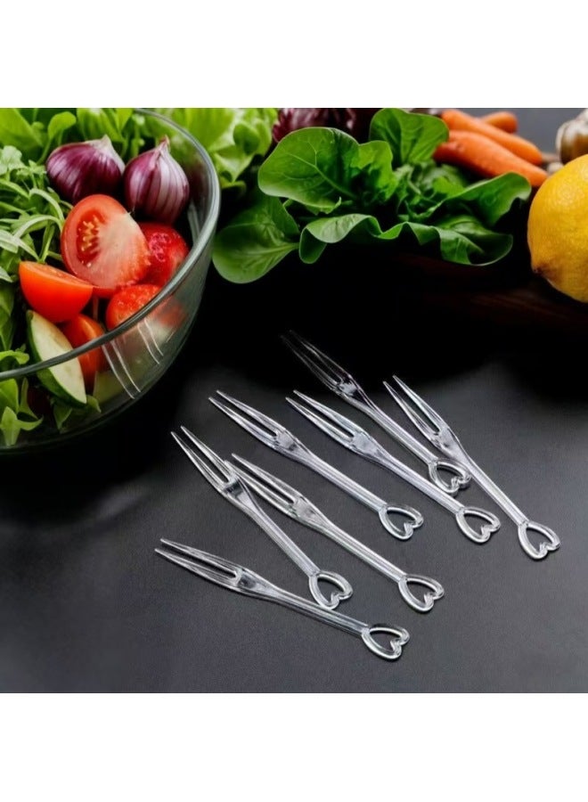 Cross Border Disposable Fruit Fork Separately Packed Transparent Fruit Sign Plastic Snack KTV Snack Fork Household Fork-Color:Opp Bag-Specifications:Butterfly Style 8pcs  - Image 5