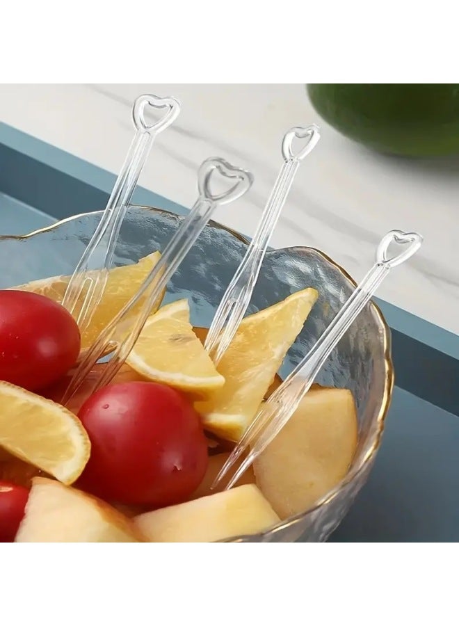 Cross Border Disposable Fruit Fork Separately Packed Transparent Fruit Sign Plastic Snack KTV Snack Fork Household Fork-Color:Opp Bag-Specifications:Butterfly Style 8pcs  - Image 3