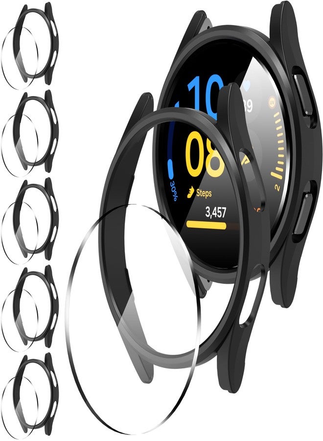 Suoman 5+5 Pack Screen Protector for Samsung Galaxy Watch FE 40mm Case,HD Screen Protector+ All-Round PC Matte Protector Cover Set for Galaxy Watch FE 40mm - Image 1