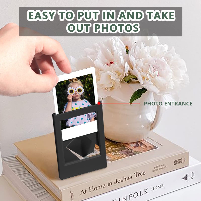 WOGOZAN Mini 3 Inch Photo Picture Frames for Fujifilm Instax Mini 12/11/99/90/9/8/7+/EVO Classic Polaroid 2.15x3.4 Inches Frame Wallet Size Photo Desktop Display Can be used as Gifts (Black & Grey) (10 Pack) - Image 5