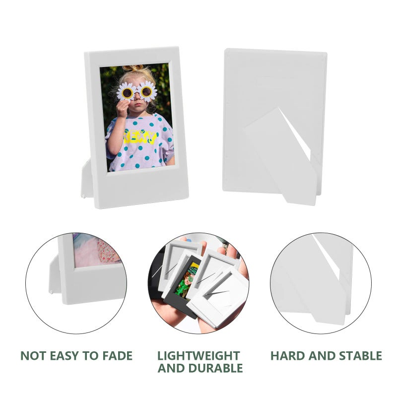 WOGOZAN Mini 3 Inch Photo Picture Frames for Fujifilm Instax Mini 12/11/99/90/9/8/7+/EVO Classic Polaroid 2.15x3.4 Inches Frame Wallet Size Photo Desktop Display Can be used as Gifts (Black & Grey) (10 Pack) - Image 4