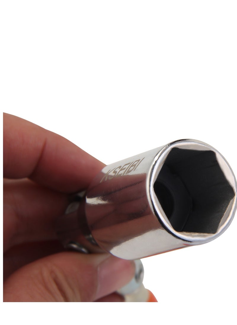 KSEIBI Spark Plug Wrench 21mm with Swivel Socket & Rubber Grip – Universal Fit for Cars, Motorcycles, and Small Engines  - Image 4