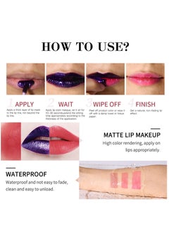 lakerain Peel Off Lip Tint Stain 3 Pieces, Lip Stain Peel Off Tattoo, Waterproof Transfer Proof Long Lasting Lip Stain Tint Lip Large, Highly Pigmented Matte Finish Lipstick  - Image 5