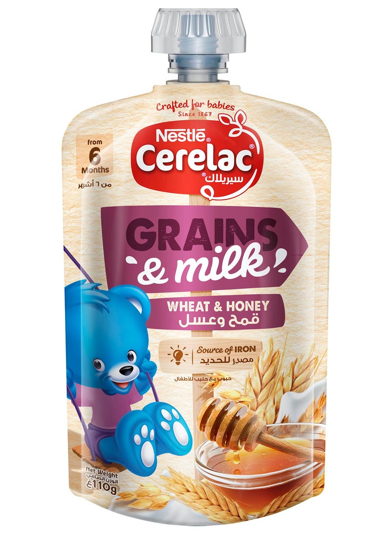 Cerelac Grains and Milk with Wheat and Honey Pouch 110g - Image 1