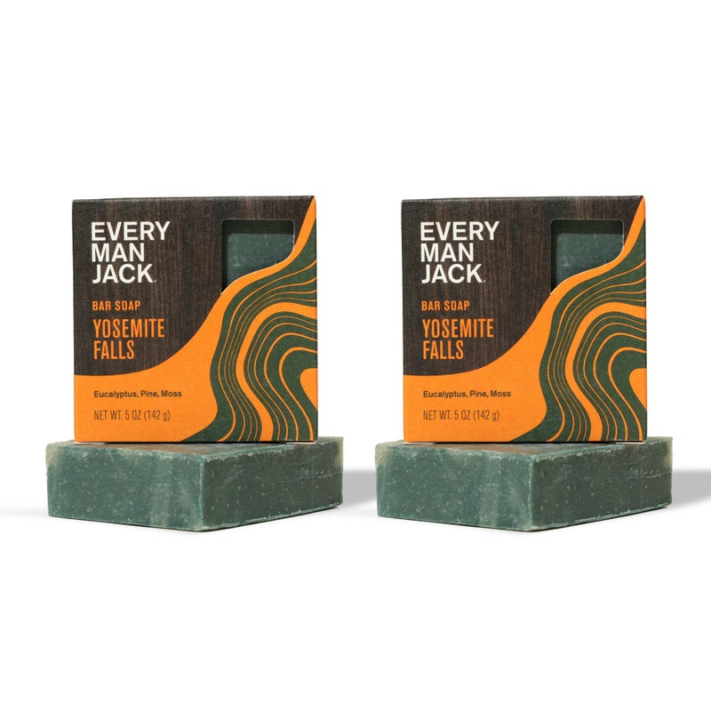 Every Man Jack Cold Plunge Mens Bar Soap  Yosemite Falls Scent with notes of Earthy Eucalyptus and Invigorating Pine  Deeply Cleans Hydrates with Naturally Derived Ingredients  5oz 2 Pack