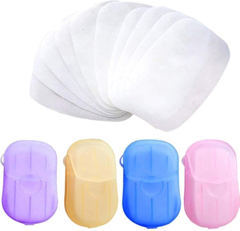 Paper Washing Hand Bath Clean Scented Slice Outdoor Travel Sheets Disposable Box Soap Portable Mini Paper Soap || Paper soap Strips for Travelling handwash || Multicolor || 1 Pc