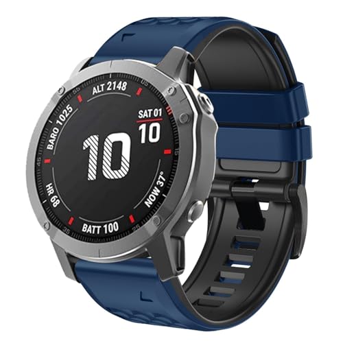 OUTVI 22mm watch band for garmin watch fenix 8 47mm fenix 6 pro solar fenix 7 pro sapphire solar fenix 5 quickfit 22 watch bands for garmin watch replacement strap blue black - Image 1