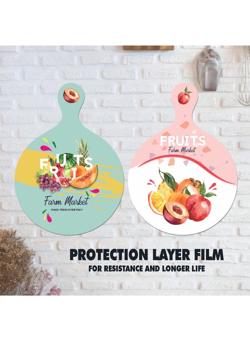 لوحتان ديكور حائط دائريتان من خشب MDF مقاس 28×20 سم، بطباعة لامعة مع طبقة حماية، خفيفة الوزن وتُثبَّت بدون حفر باستخدام دبل فيس، تصميم أنيق يدوم طويلاً - Image 3
