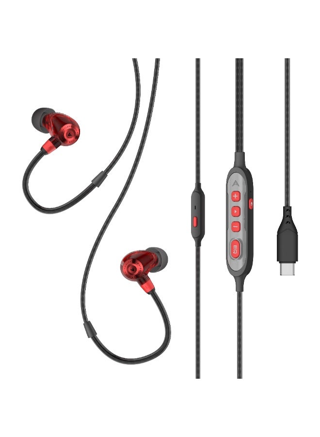 PIVA DRACOON H8C-R Type-C Earphones with Built-in DSP Sound Card, High-Resolution Gaming and Music HiFi Sound, Dual-Chamber Stereo Headphones with Powerful Bass, Detachable 150cm Wired Earphones - Image 1