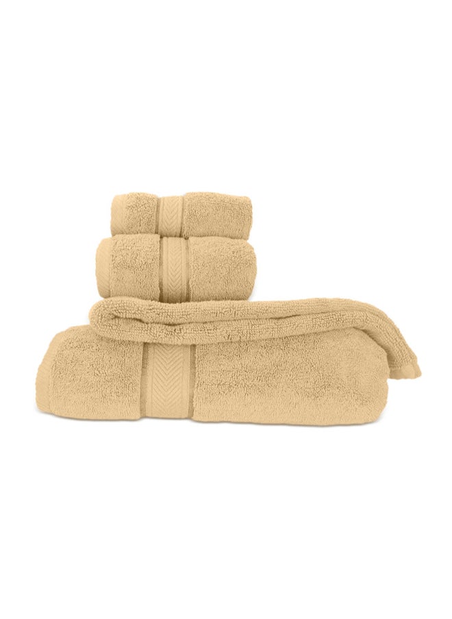 Hotel Linen Klub Hotel Linen Klub LUXURY PACK of 4 Bathroom Towel Sets - 100% Cotton 650 GSM Terry Dobby Border Ring Spun - Super Soft ,Quick Dry,Highly Absorbent ,Bathroom Towel Set with 900GSM Bath Mat, Beige  - Image 1