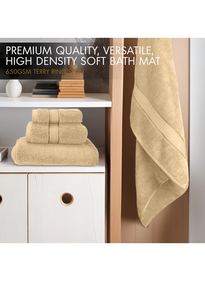 Hotel Linen Klub Hotel Linen Klub LUXURY PACK of 4 Bathroom Towel Sets - 100% Cotton 650 GSM Terry Dobby Border Ring Spun - Super Soft ,Quick Dry,Highly Absorbent ,Bathroom Towel Set with 900GSM Bath Mat, Beige  - Image 3