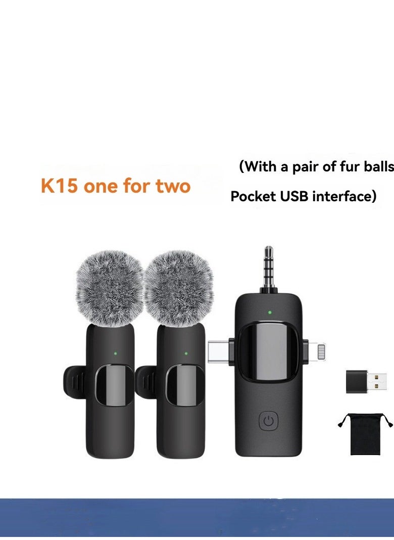 M MIAOYAN Wireless Lavalier Microphone 3-in-1 New Model With Three Connectors Mini Microphone  - Image 1