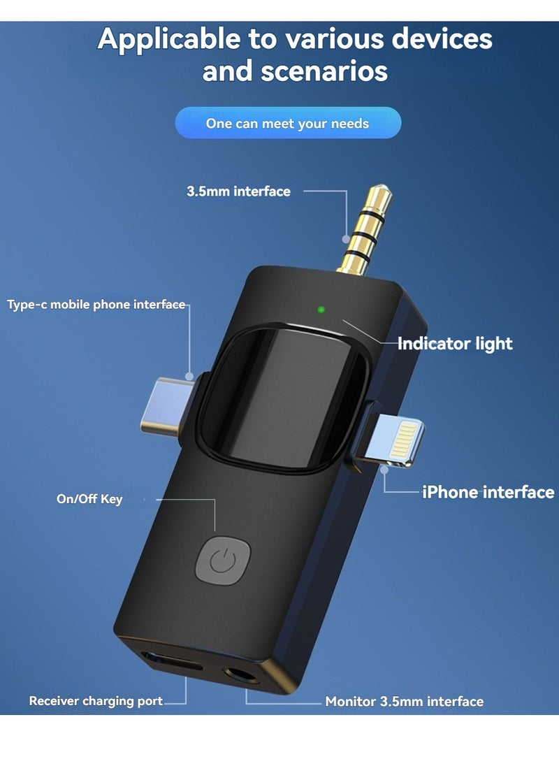 M MIAOYAN Wireless Lavalier Microphone 3-in-1 New Model With Three Connectors Mini Microphone  - Image 2