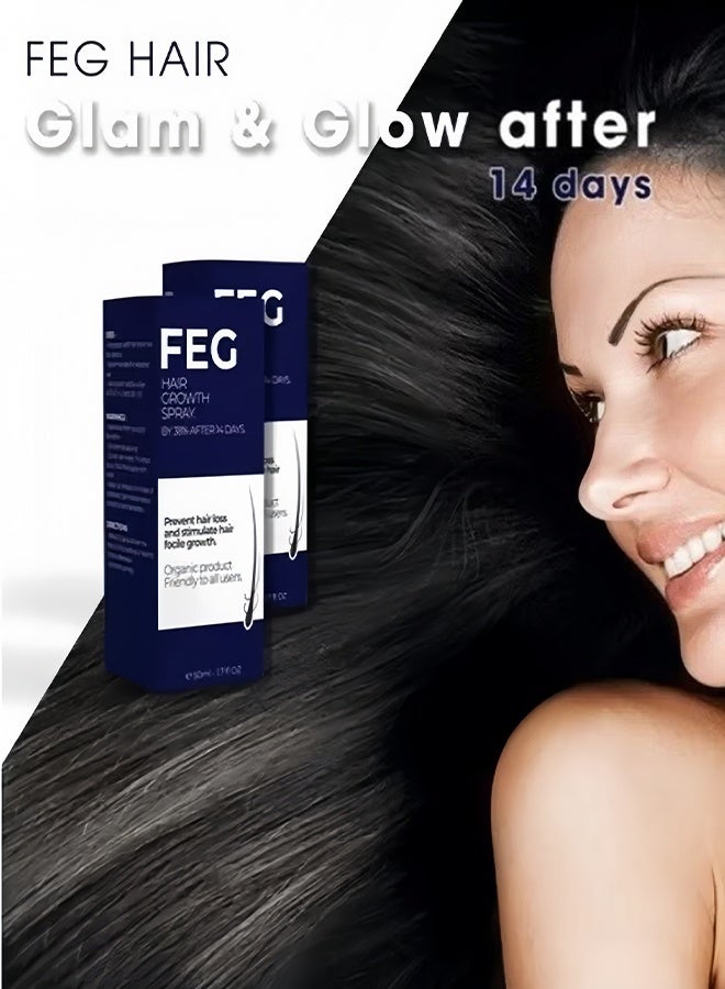 FEG Hair Growth Spray, Strengthens Hair and Rejuvenates, Prevent Hair Loss, Minimize Hair Breakage, Help Strengthen Hair Follicles and Rrestore Damaged Hair for Women and Man  50ml - Image 3