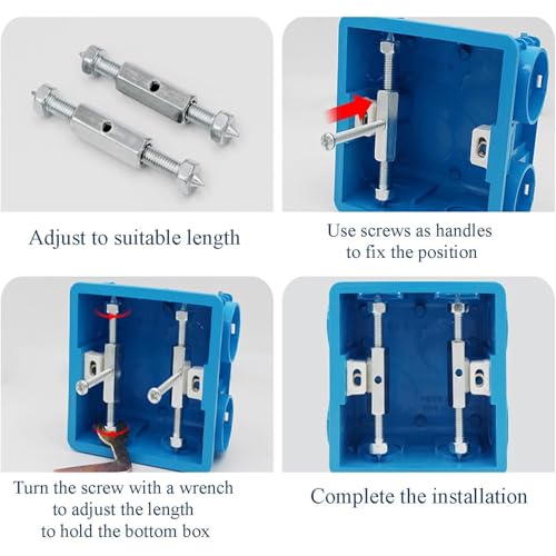 Gozaqe 86 Type Wall Socket Box Repair Kit with 10 ABS Insulation Pillars, 10 Screws and a Wrench Tool, Switch Socket Cassette Bottom Box Repairer for Home and Professional Electricians - Image 5