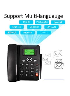 Generic Landline Telephone with FM Radio, GSM Support, SIM Card Slot, Caller ID, Hands-Free Functions, Quadband, SMS Function for Home, Hotel, Office, Black  - Image 2