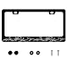 UNINDREM Ocean Waves License Plate Frame Black White Sea Wave Stainless Steel License Plate Frame RustProof Auto Parts Decoration with Screws License Plate Holder for Men Women Youth 12x6 Inch - Image 2