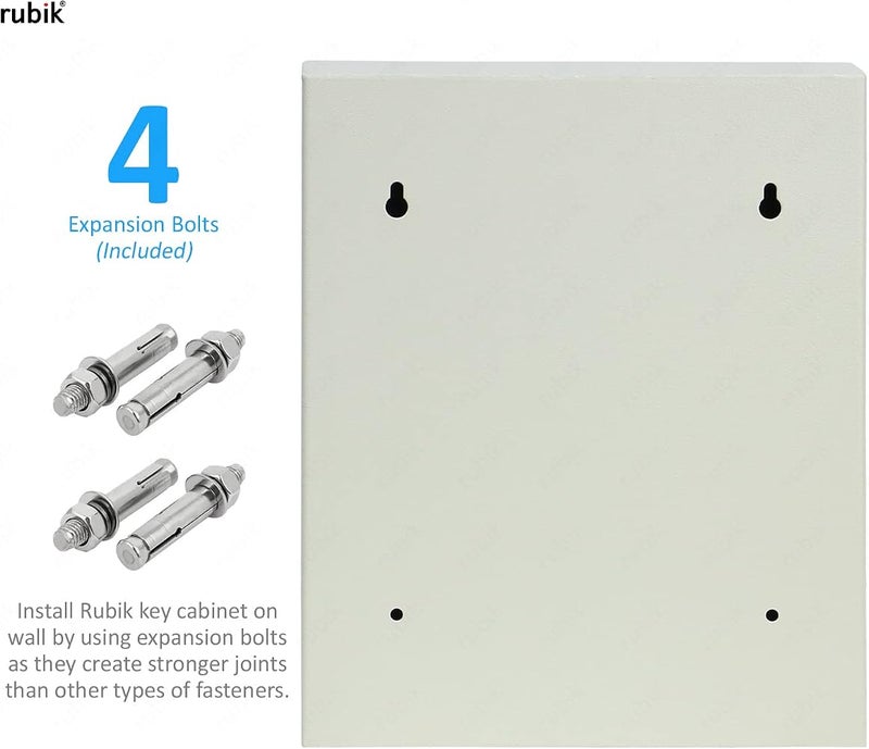 Rubik 34-Keys Metal Storage Cabinet Safe Box Digital Lock, Wall Mounted Key Storage Cabinet Organizer for Hotels Realestate Warehouse Schools Universities Business (Off White) - Image 4