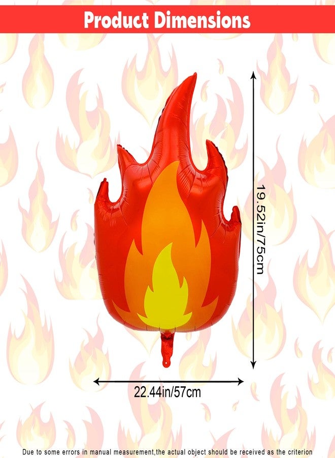 Ysqool 5Pcs 30 Inch Large Fire Balloons, Aluminum Foil Flame Balloons Decorations, Red Yellow Fire Truck Balloon for Fire Firefighter Fireman Theme Party Fire Truck Birthday Party Supplies - Image 2