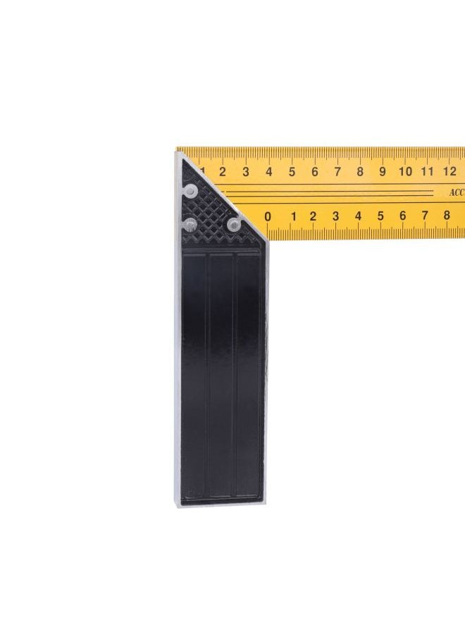 Generic - 90 Degree Angle Measuring Yellow Paint Angle Ruler Aluminum Alloy Angle Ruler Construction Site Measuring Tool Woodworking Square Multi-function Ruler-Model:6"／150mm(CJ-5008) - Image 1