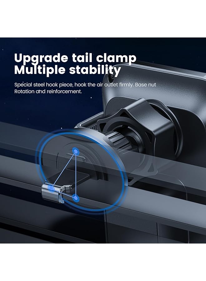 Excefore Wireless Car Charger, Air Vent Car Charging Holder, 15W Fast Charging Auto-Clamping Car Mount, 360 Degree Rotation, No Abnormal Sound, Universal Mobile Phone Holder For All Smartphones  - Image 4
