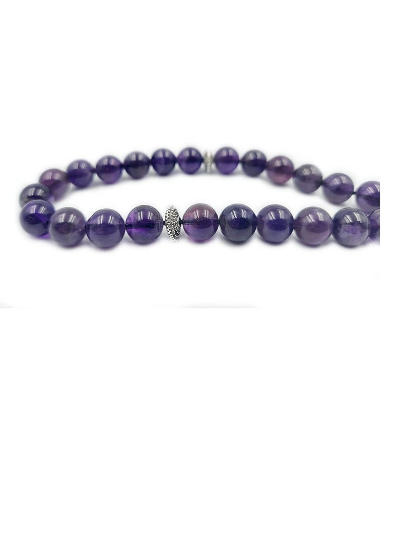 REBUY REBUY Islamic Tasbih Natural Amethyst Stone Misbaha Rosary Tasbeeh  - Image 2