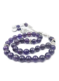 REBUY REBUY Islamic Tasbih Natural Amethyst Stone Misbaha Rosary Tasbeeh  - Image 3