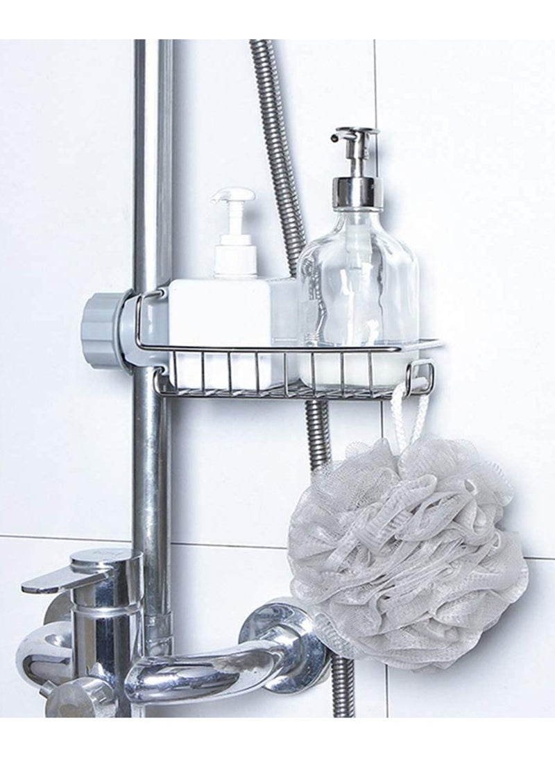 SKY-TOUCH Sink Caddy Sponge Holder, Single Layer Stainless Steel Faucet Storage Rack, Kitchen Organizer for Dishcloth and Cleaning Brush Holder, Shower Caddy Soap Organizer for Bathroom or Kitchen - Image 4