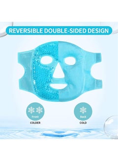 Hihonor 1Pcs Ice Face Mask, Gel Face Mask Hot Cold Compress Therapy Reusable Migraines Headaches Blue  - Image 5