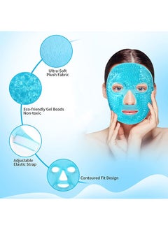 Hihonor 1Pcs Ice Face Mask, Gel Face Mask Hot Cold Compress Therapy Reusable Migraines Headaches Blue  - Image 4