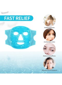 Hihonor 1Pcs Ice Face Mask, Gel Face Mask Hot Cold Compress Therapy Reusable Migraines Headaches Blue  - Image 3