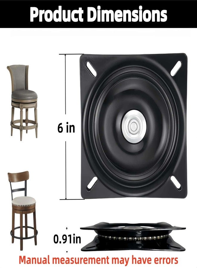 Tllsdss 6Inch Heavy Duty Bar Stool Swivel Plate,Chair Base with Solid Ring of Ball Bearings, 400lbs Capacity Replacement Seat Parts Lazy Susan Hardware for Barstools Recliner Chair Boat 2 Pack - Image 2