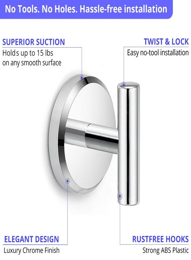 HOME SO Suction Cup Hooks T Shape (2 or 4 Pack) (Chrome, 2, Count) - Image 5