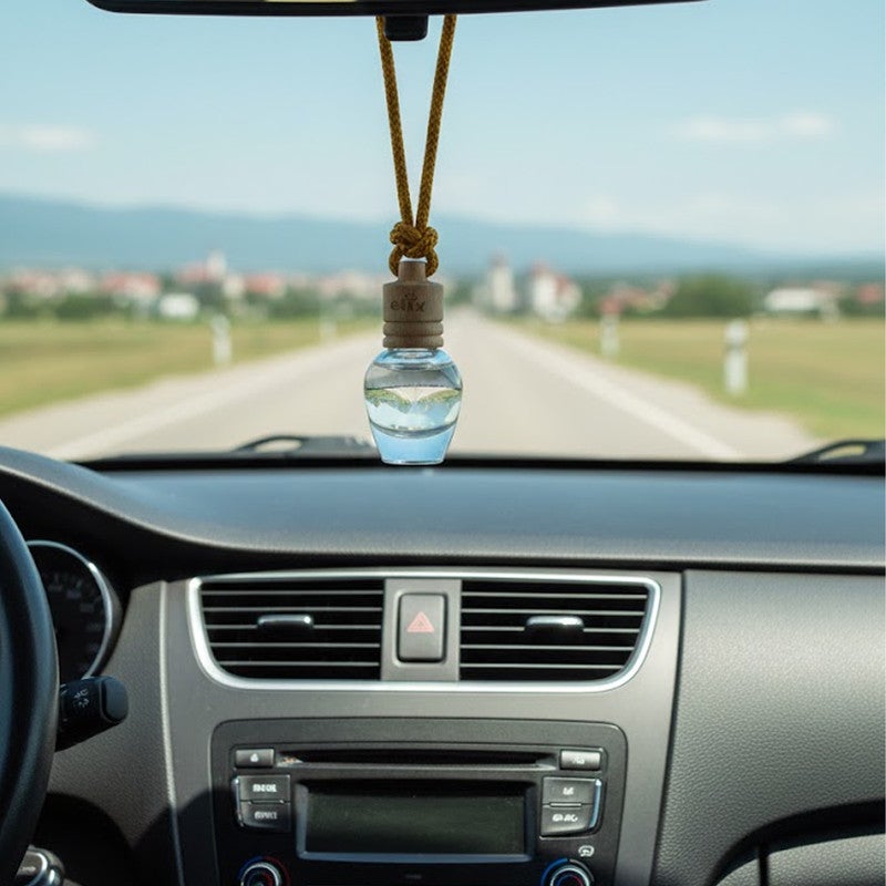 معطر جو معلق للسيارة برائحة الكرز، زجاجة معطرة، عطر سائل يدوم طويلاً، غير سام وخالٍ من الكحول، غطاء خشبي مانع للتسرب، مزيل للروائح في السيارة والمنزل والمكتب وغرفة النوم، معطر داخلي مناسب لجميع الفصول. - Image 2